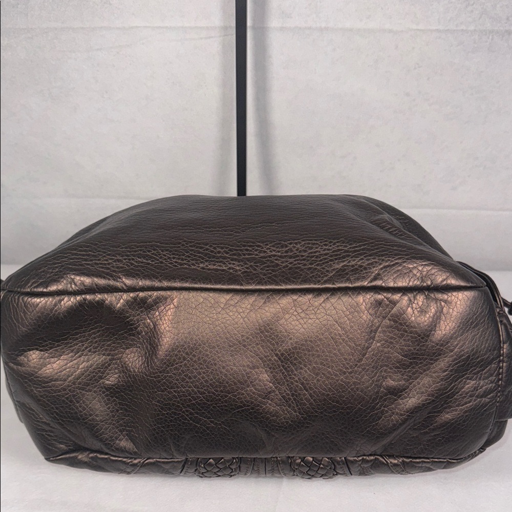 Angel Kiss Metallic Bronze Shoulder Bag with Braided Accents - Picture 5 of 9